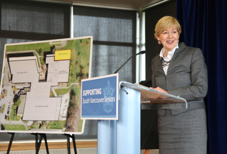 Suzanne Anton announced funding for a seniors centre at Killarney Community Centre on Wednesday. photo: Jason Lang