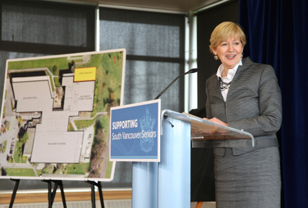 Suzanne Anton announced funding for a seniors centre at Killarney Community Centre on Wednesday. photo: Jason Lang