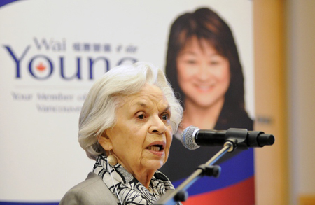 Seniors activist Lorna Gibbs laments the loss of extra city funding for the Killarney Seniors Centre. photo: Dan Toulgoet