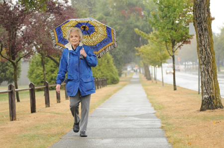 Seniors advocate Lorna Gibb argues a new driveway and dedicated seniors entrance would alleviate the long walk up a hill. photo: Dan Toulgoet